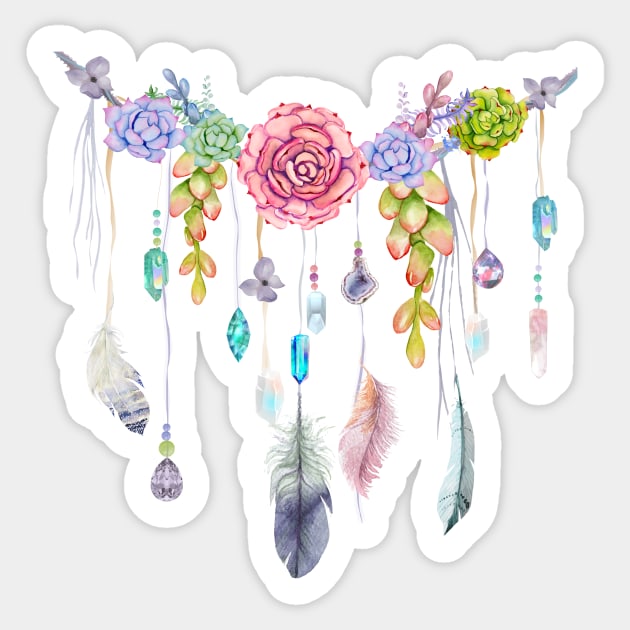 Succulent Spirit Gazer Sticker by LittleBunnySunshine